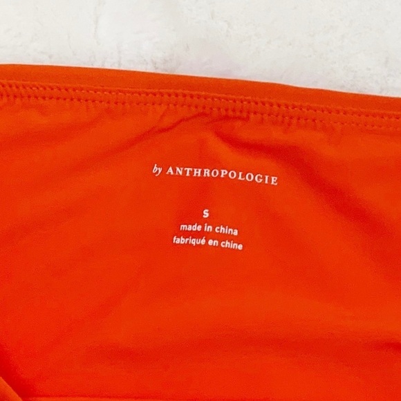 NEW Anthropologie Classic High Waisted Bikini Bottoms In Bright Orange - Picture 5 of 7